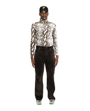 Load image into Gallery viewer, Snakeskin Print Velour Turtleneck
