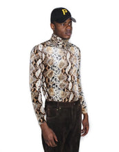 Load image into Gallery viewer, Snakeskin Print Velour Turtleneck
