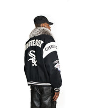 Load image into Gallery viewer, Chicago White Sox Silver Fox Collared Varsity Jacket
