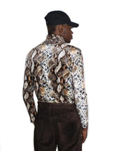 Load image into Gallery viewer, Snakeskin Print Velour Turtleneck
