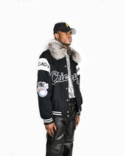 Load image into Gallery viewer, Chicago White Sox Silver Fox Collared Varsity Jacket
