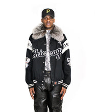 Load image into Gallery viewer, Chicago White Sox Silver Fox Collared Varsity Jacket
