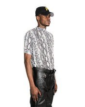 Load image into Gallery viewer, Snakeskin Print Mesh Crewneck Tee
