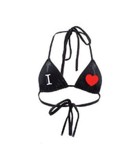 Load image into Gallery viewer, I HEART NY Embroidered String Bikini Top
